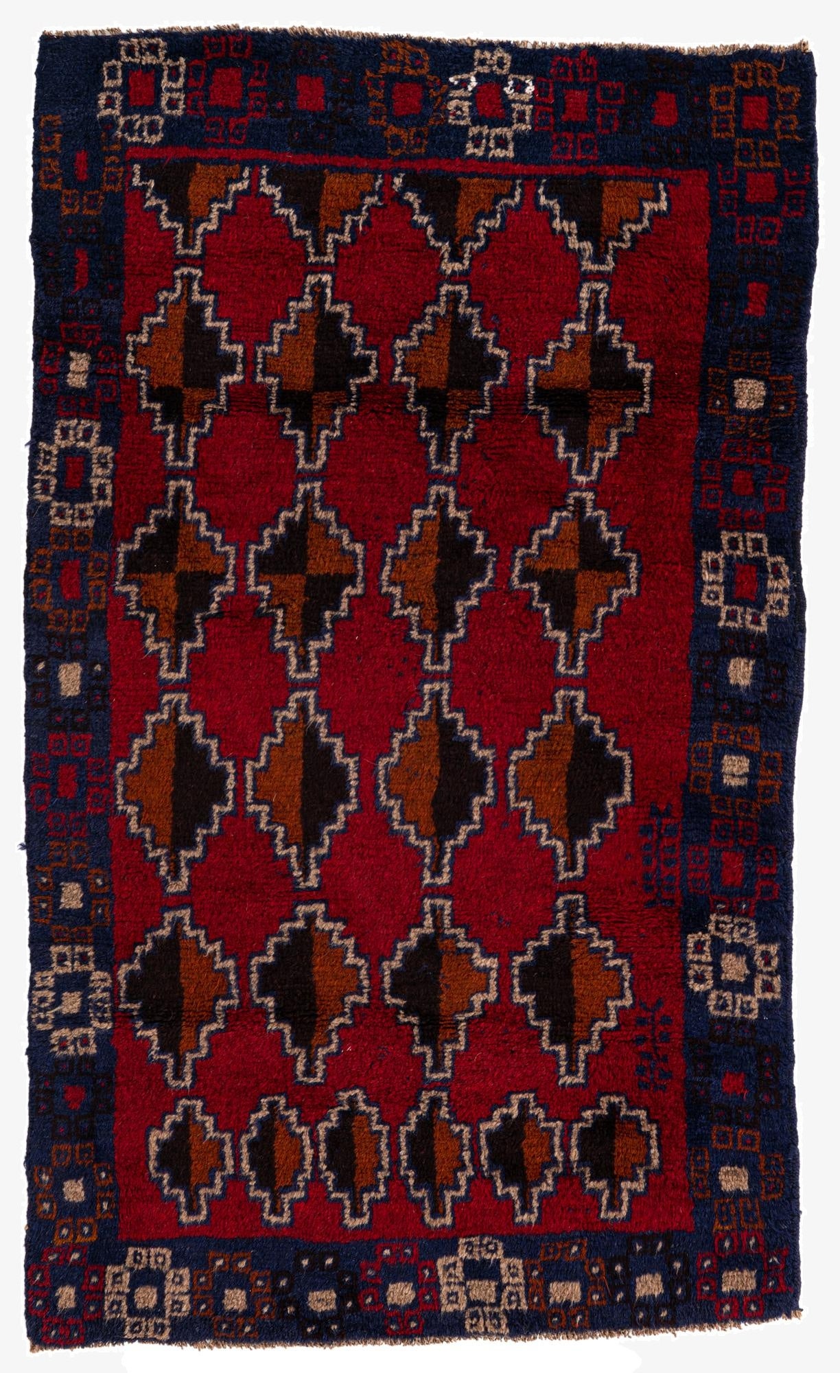  2' 9 x 4' 7  Hand Knotted Balouch Persian Wool Rug