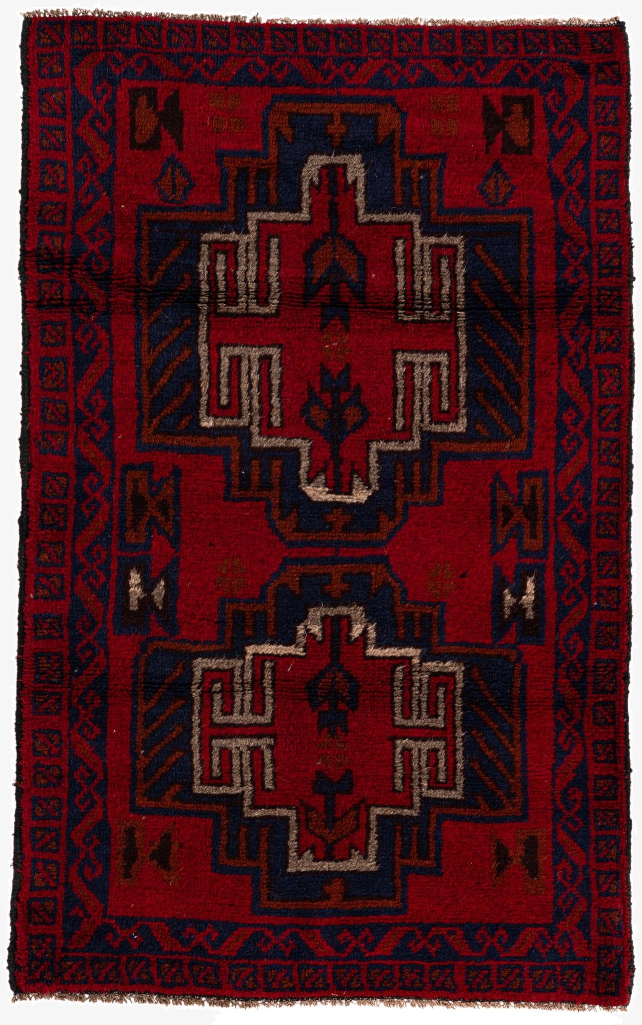  2' 10 x 4' 7  Hand Knotted Balouch Persian Wool Rug