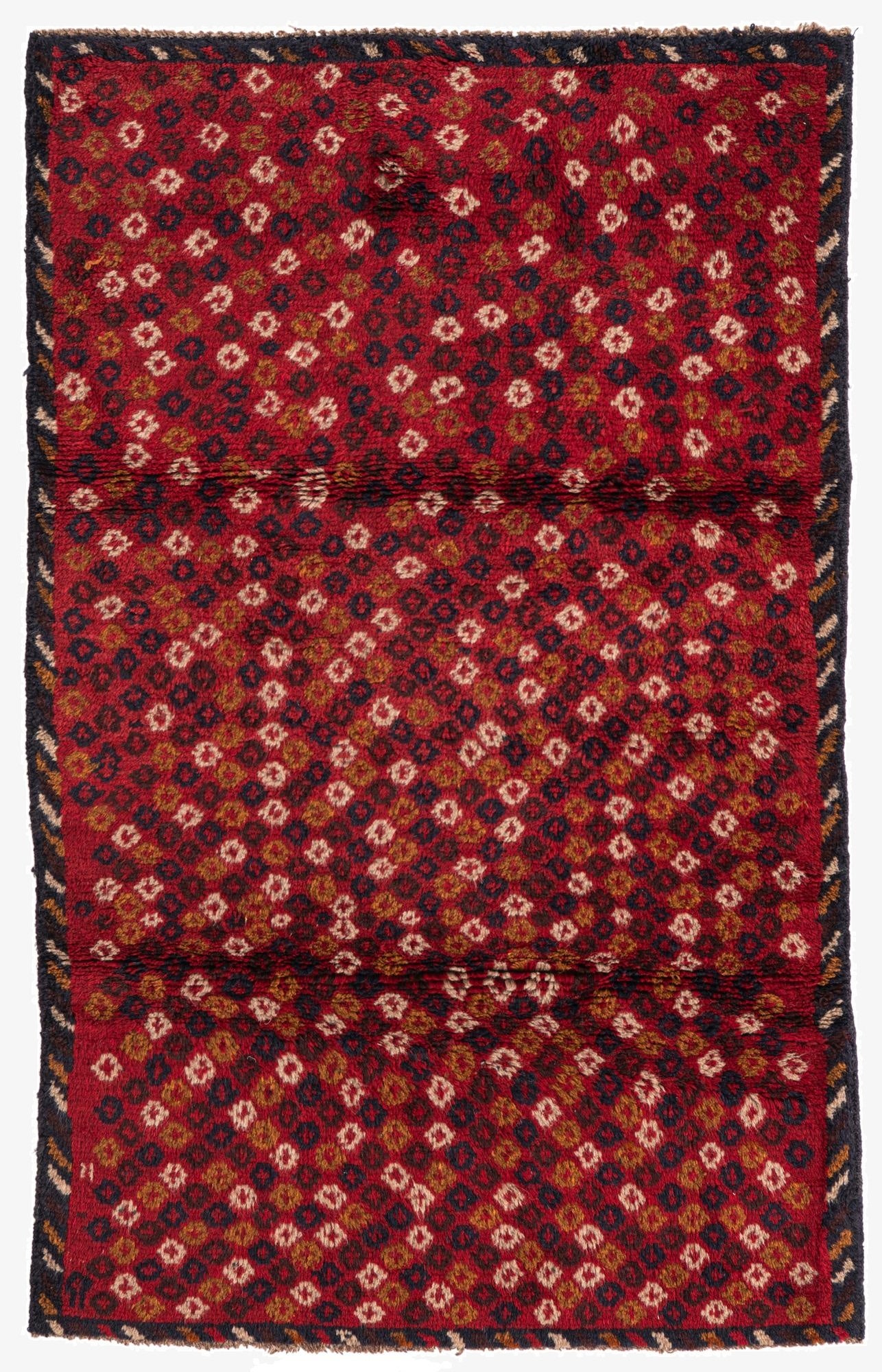  2' 10 x 4' 6  Hand Knotted Balouch Persian Wool Rug