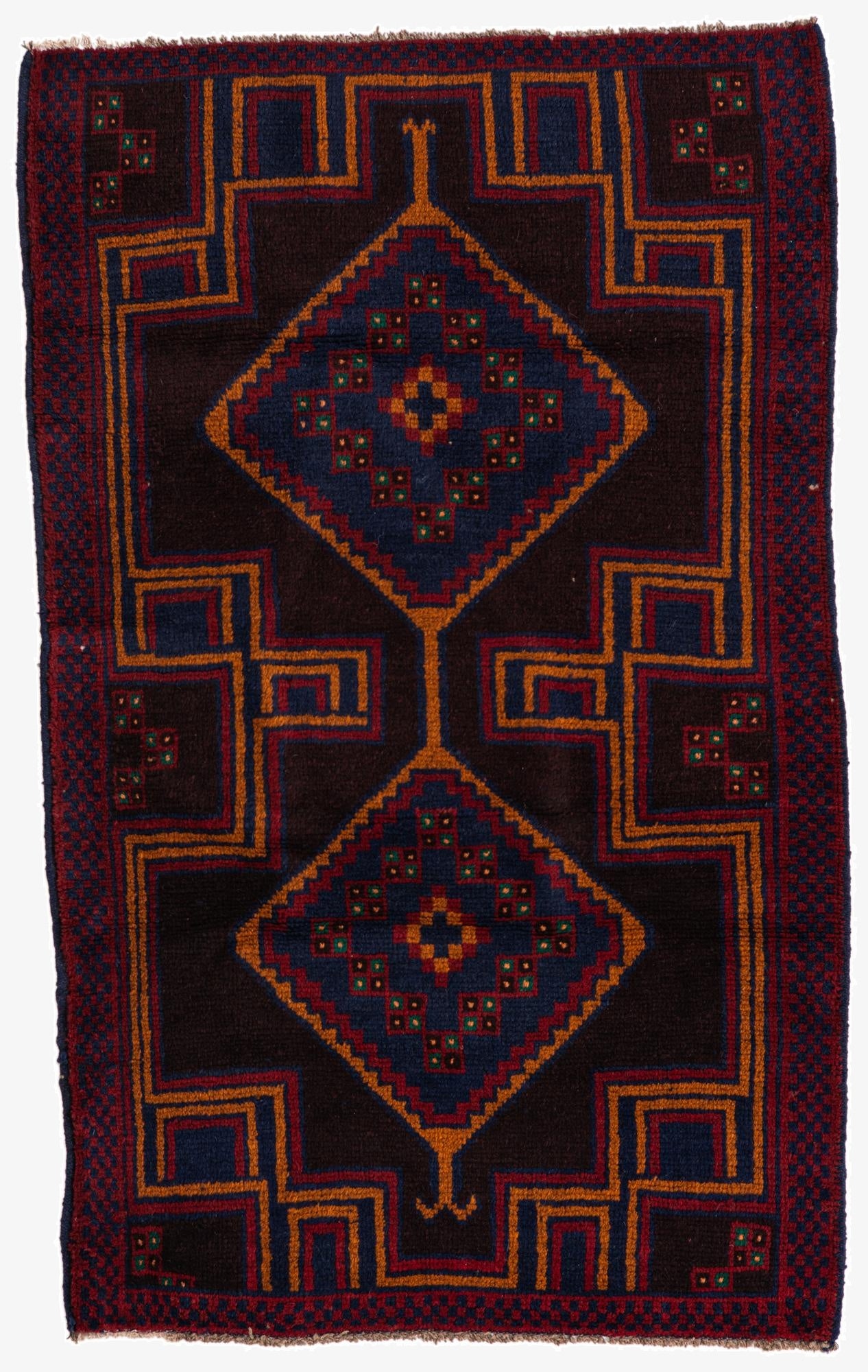  2' 10 x 4' 8  Hand Knotted Balouch Persian Wool Rug