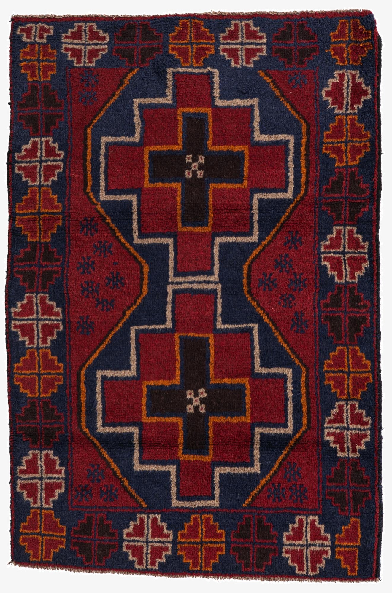  3' x 4' 5  Hand Knotted Balouch Persian Wool Rug