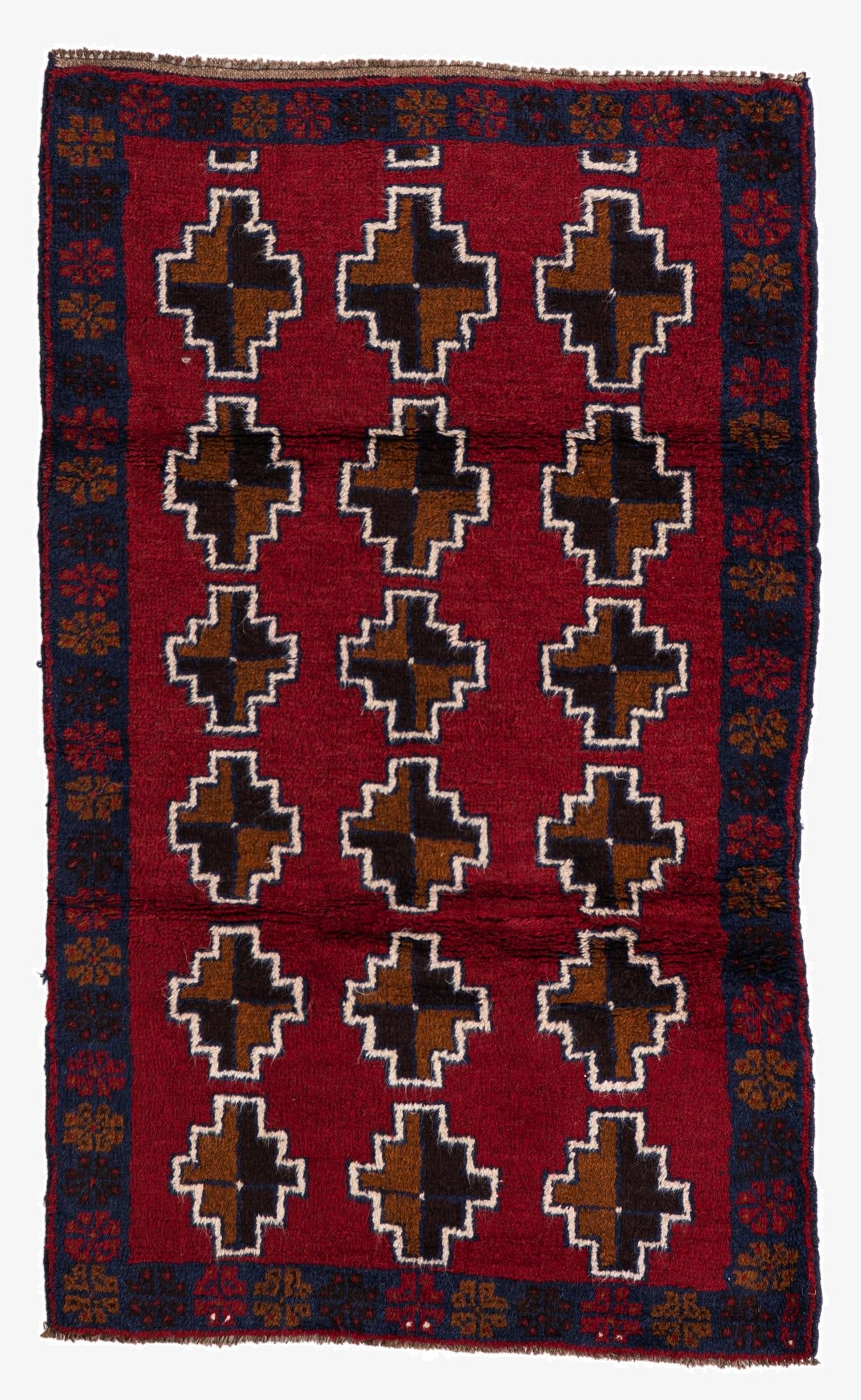  2' 10 x 4' 9  Hand Knotted Balouch Persian Wool Rug