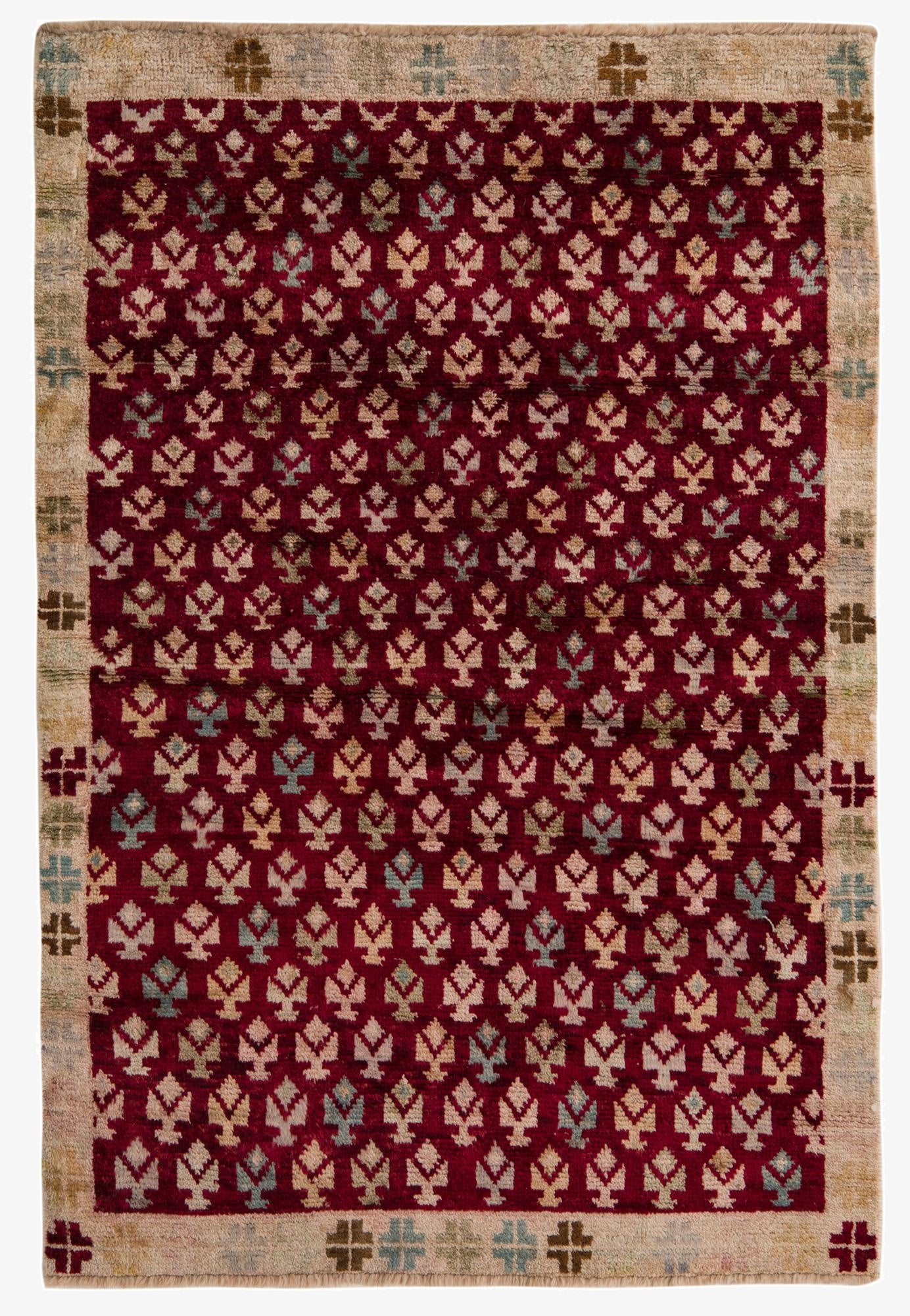  4' 2 x 6' 2  Hand Knotted Balouch Wool Rug