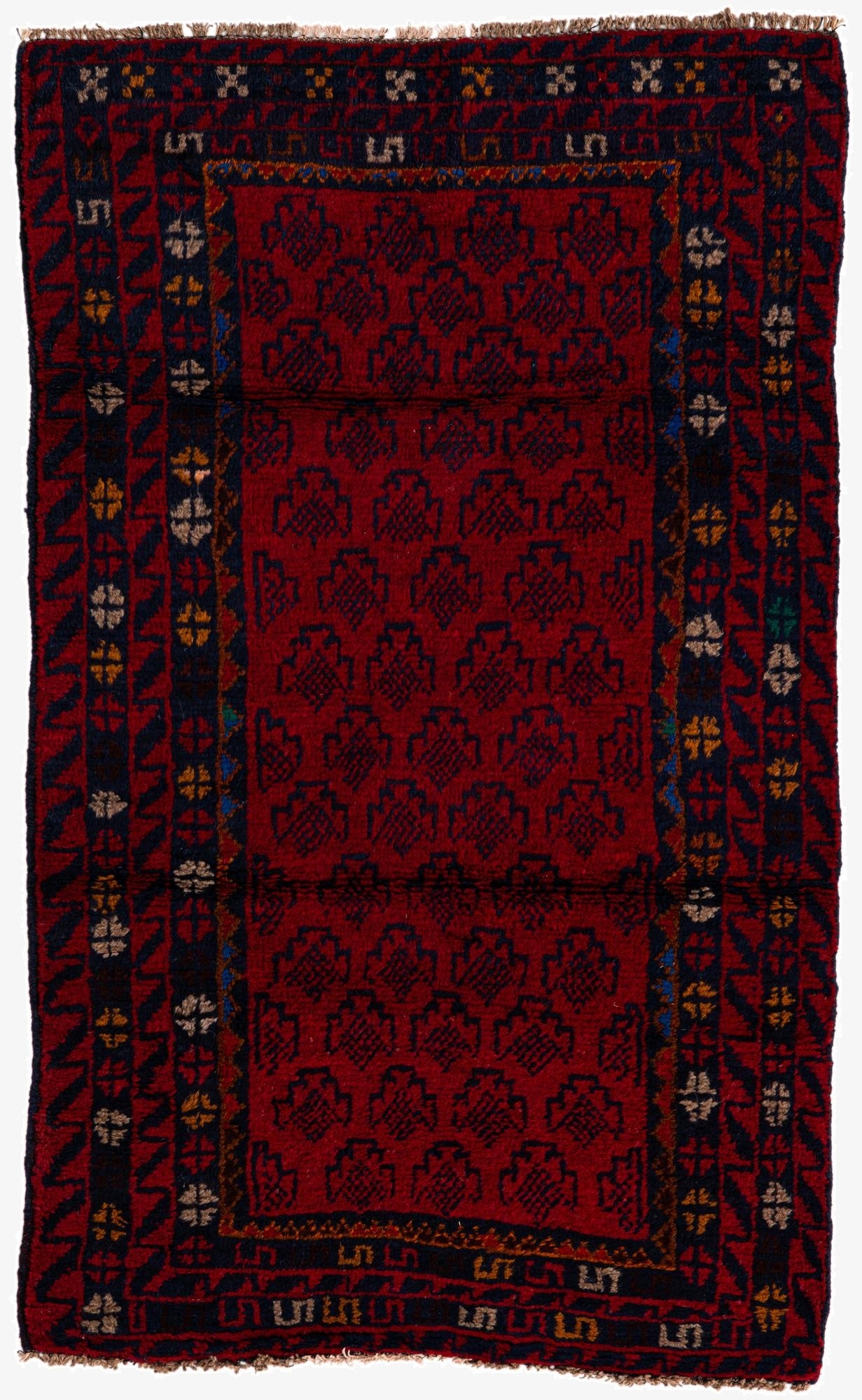  2' 9 x 4' 7  Hand Knotted Balouch Persian Wool Rug