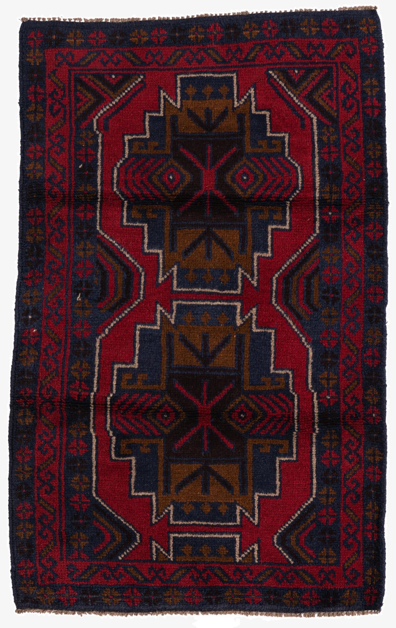  3' x 4' 8  Hand Knotted Balouch Persian Wool Rug