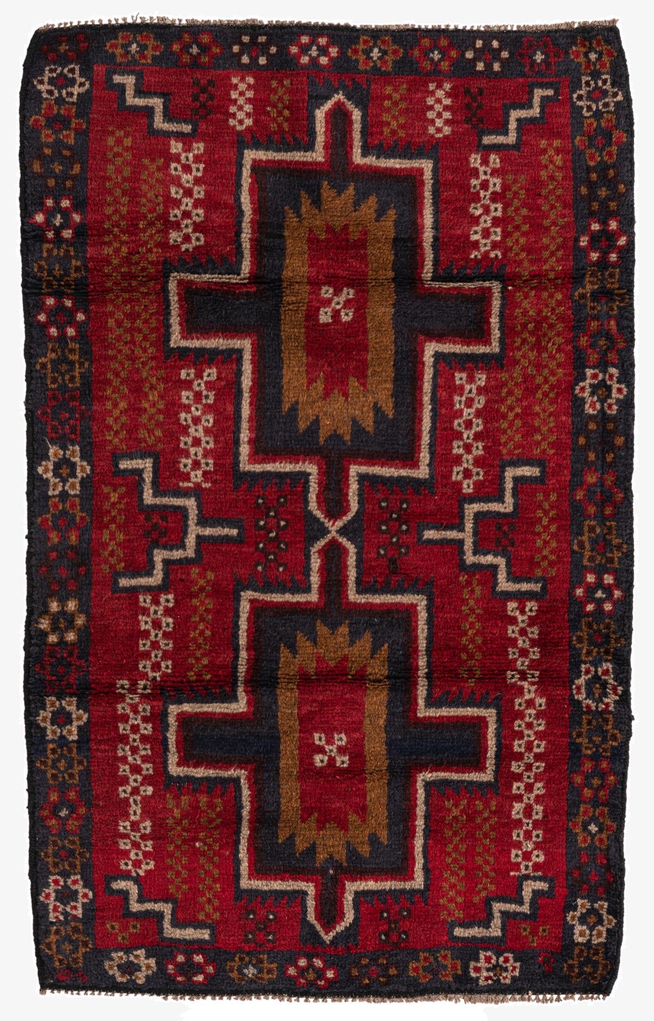  2' 10 x 4' 6  Hand Knotted Balouch Persian Wool Rug