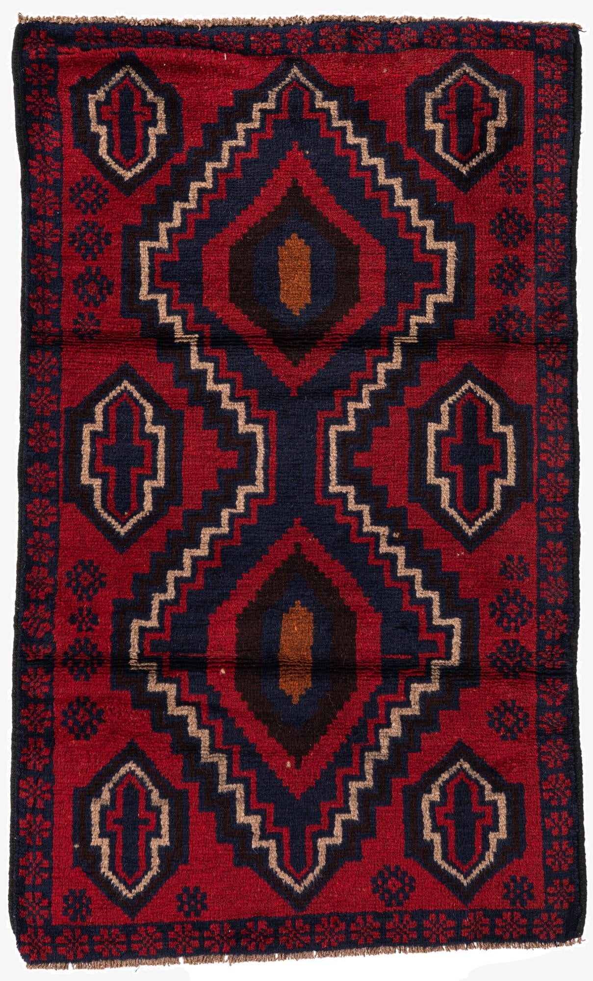  2' 9 x 4' 8  Hand Knotted Balouch Persian Wool Rug