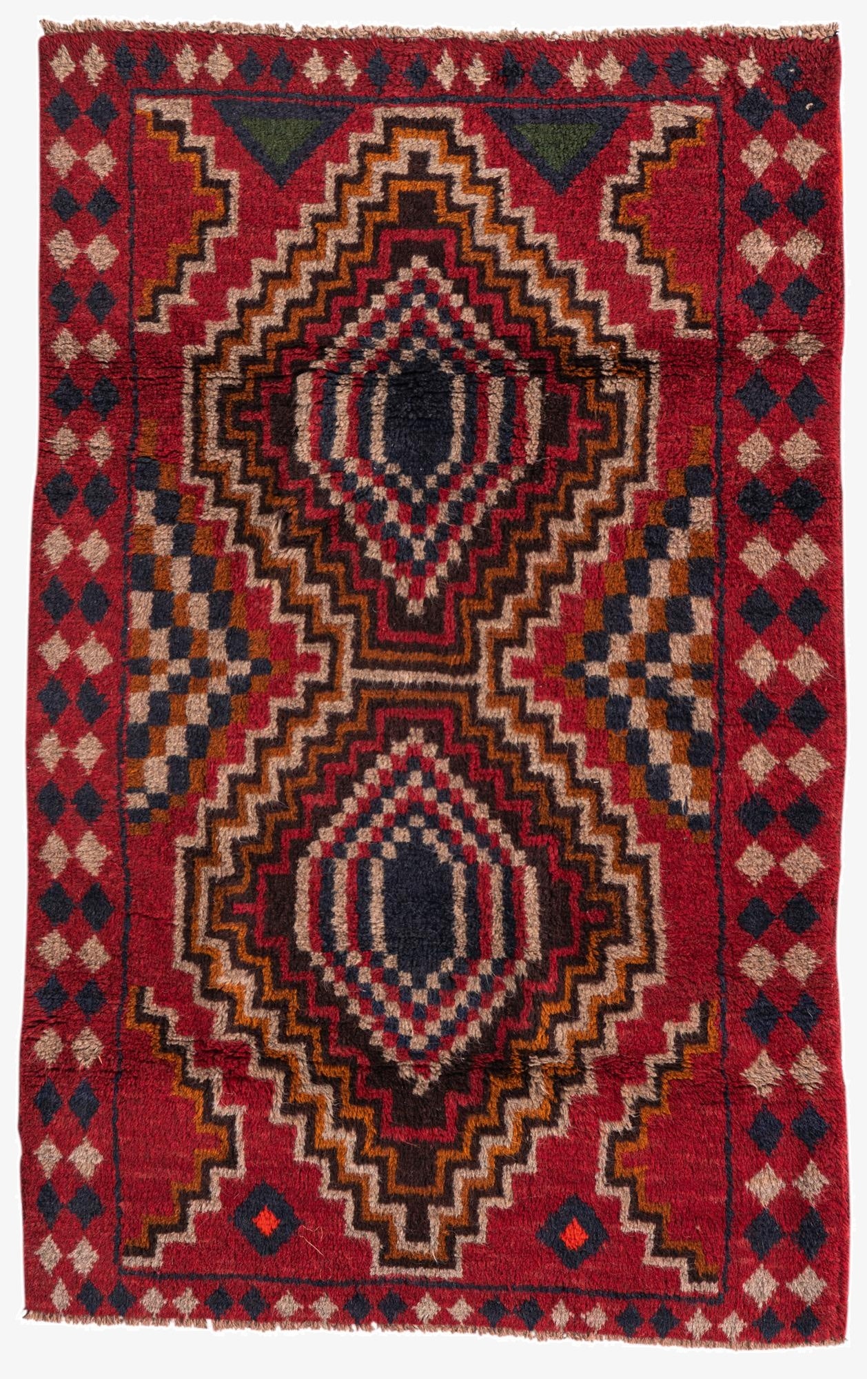  2' 10 x 4' 6  Hand Knotted Balouch Persian Wool Rug