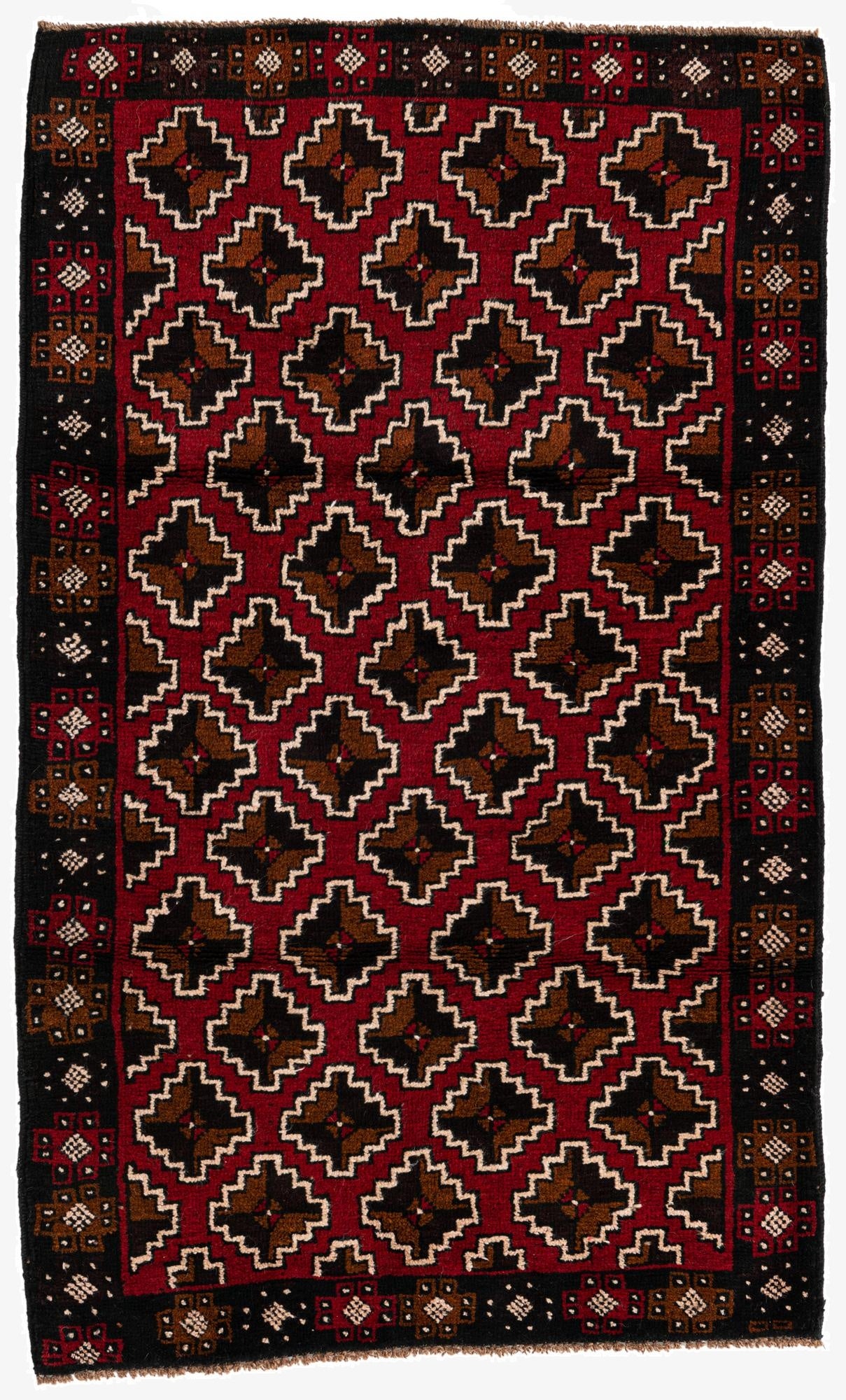  2' 9 x 4' 8  Hand Knotted Balouch Persian Wool Rug