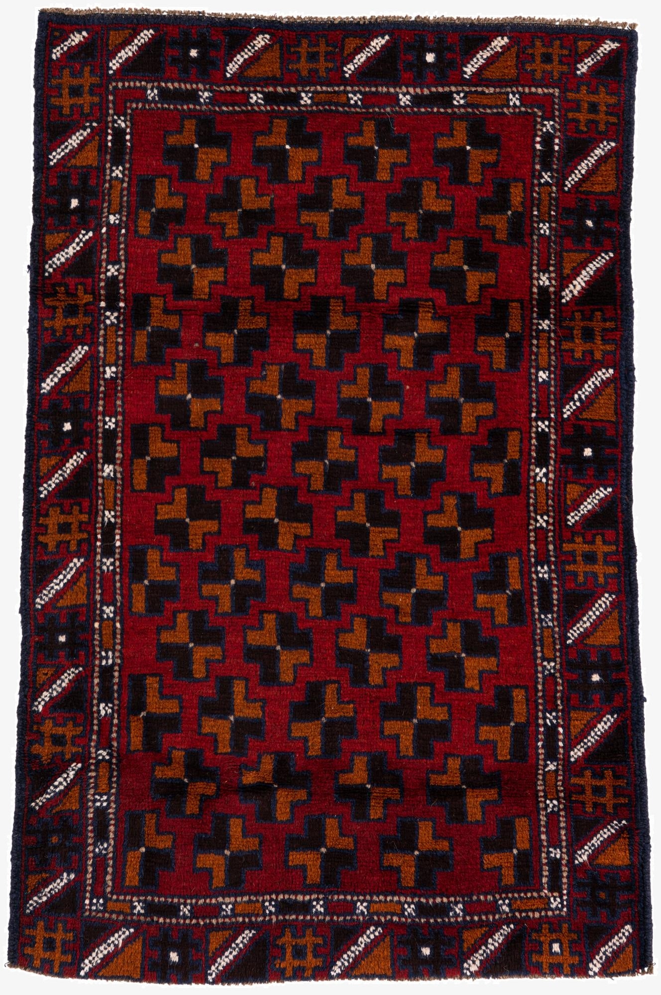  2' 10 x 4' 7  Hand Knotted Balouch Persian Wool Rug