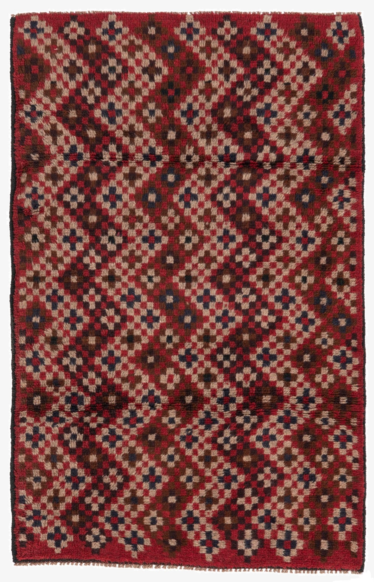 3' x 4' 6  Hand Knotted Balouch Persian Wool Rug