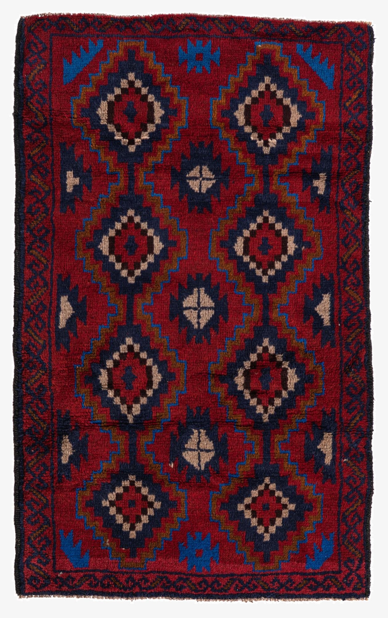  2' 10 x 4' 8  Hand Knotted Balouch Persian Wool Rug