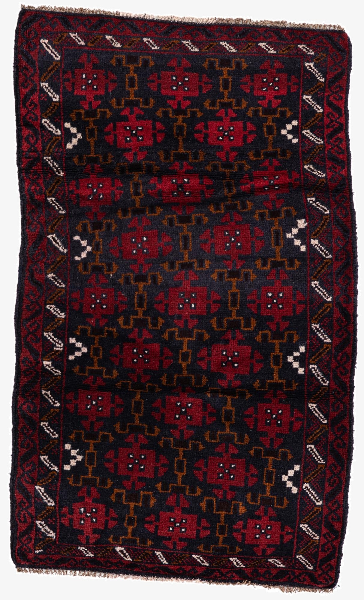  2' 9 x 4' 7  Hand Knotted Balouch Persian Wool Rug