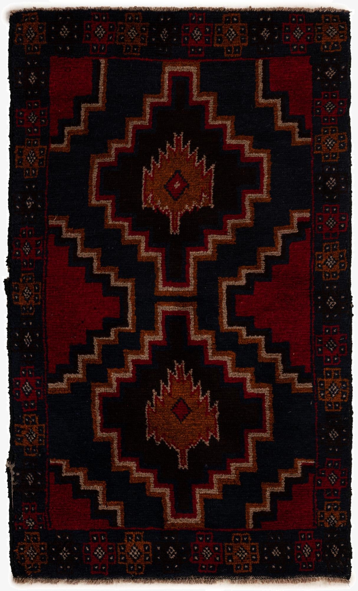  2' 10 x 4' 9  Hand Knotted Balouch Persian Wool Rug