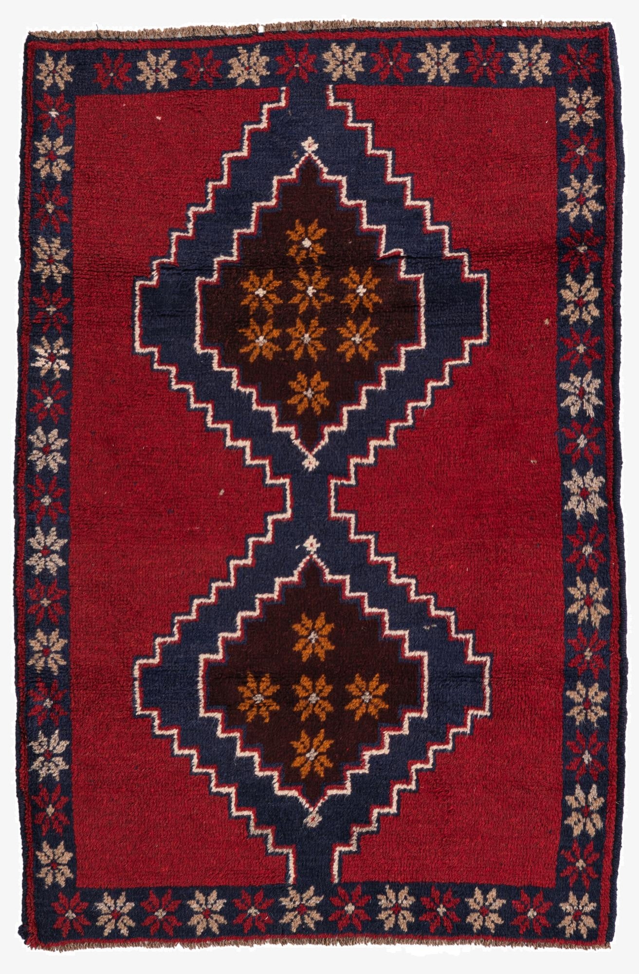  3' x 4' 6  Hand Knotted Balouch Persian Wool Rug