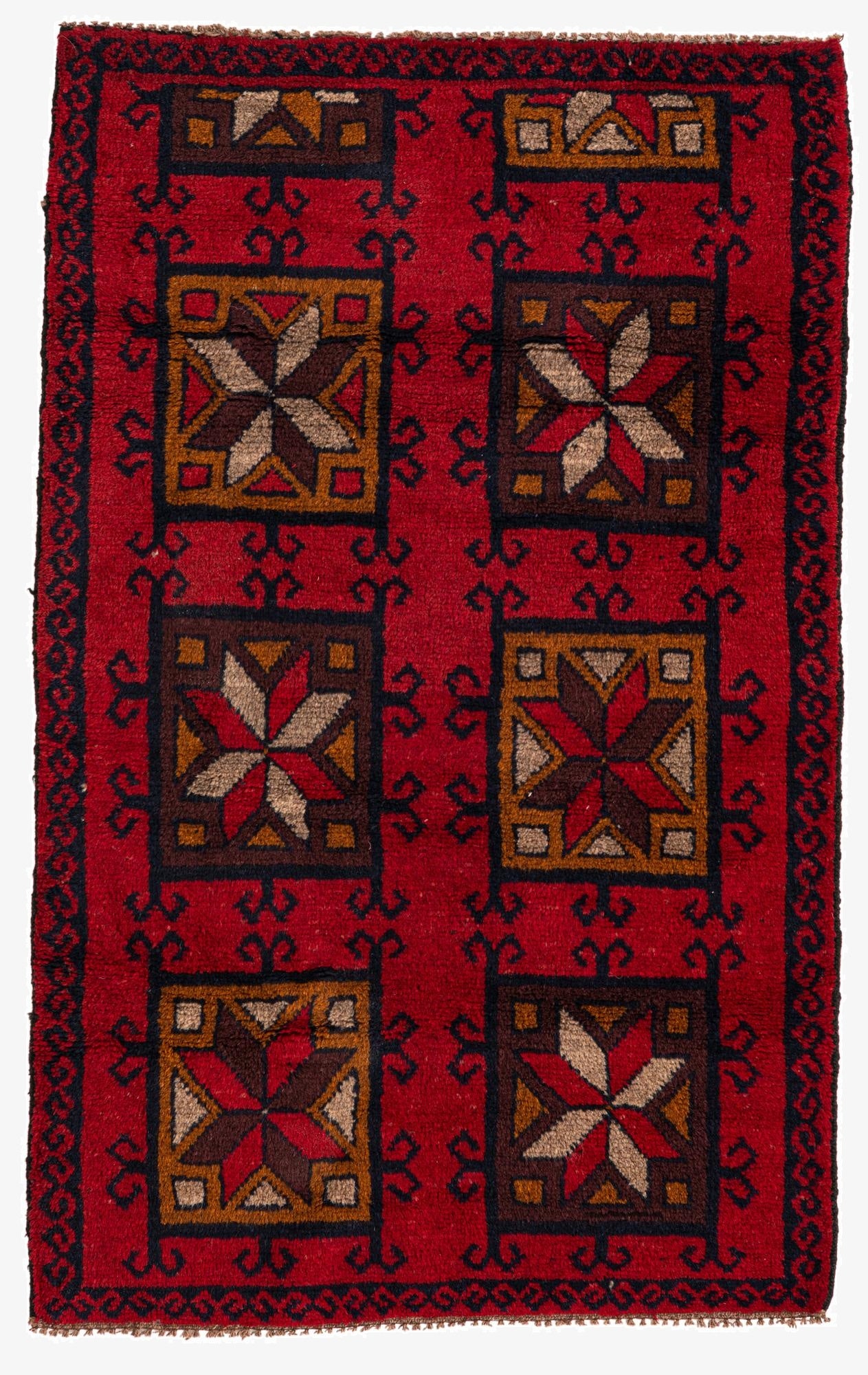  2' 10 x 4' 7  Hand Knotted Balouch Persian Wool Rug