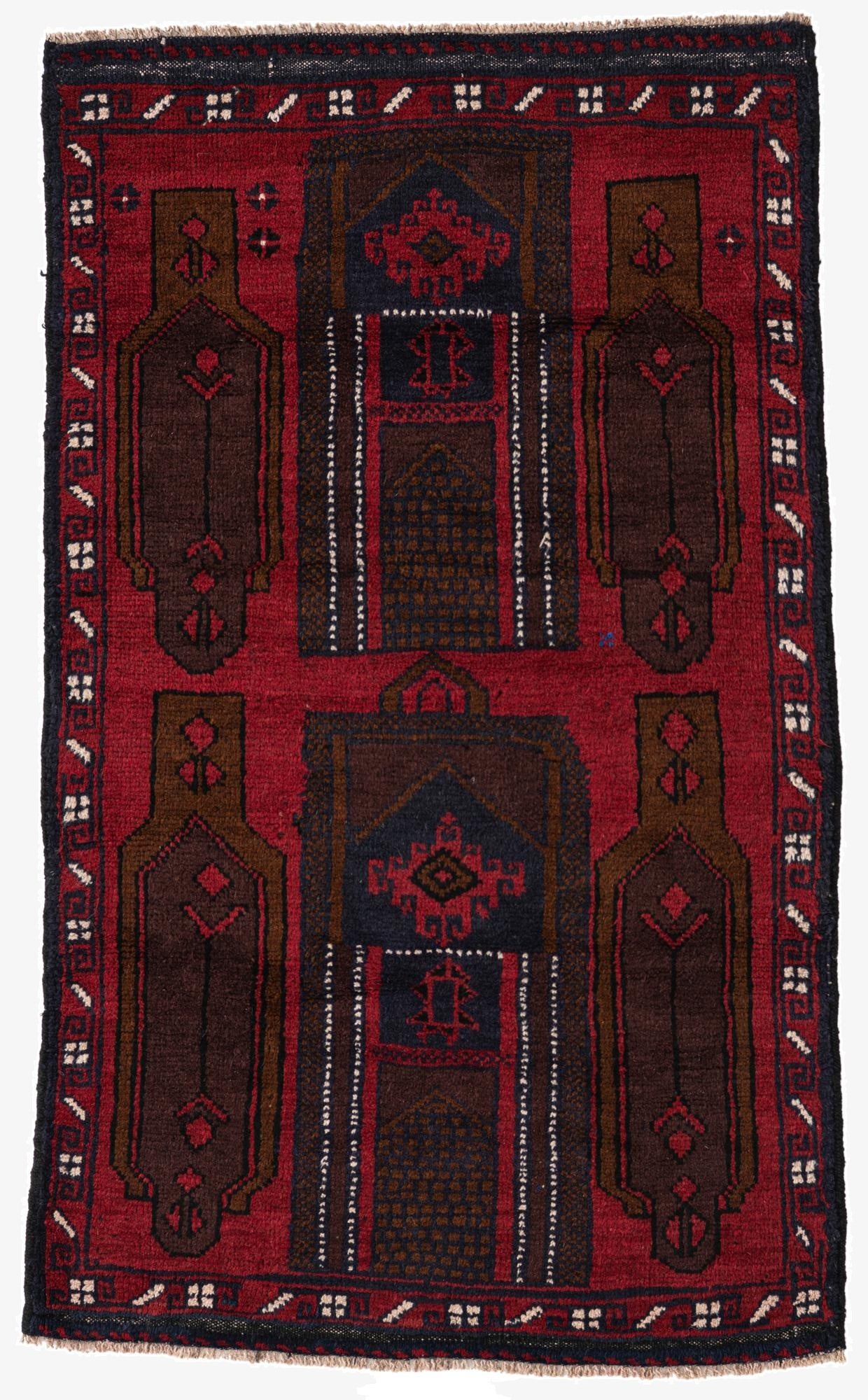  2' 9 x 4' 8  Hand Knotted Balouch Persian Wool Rug