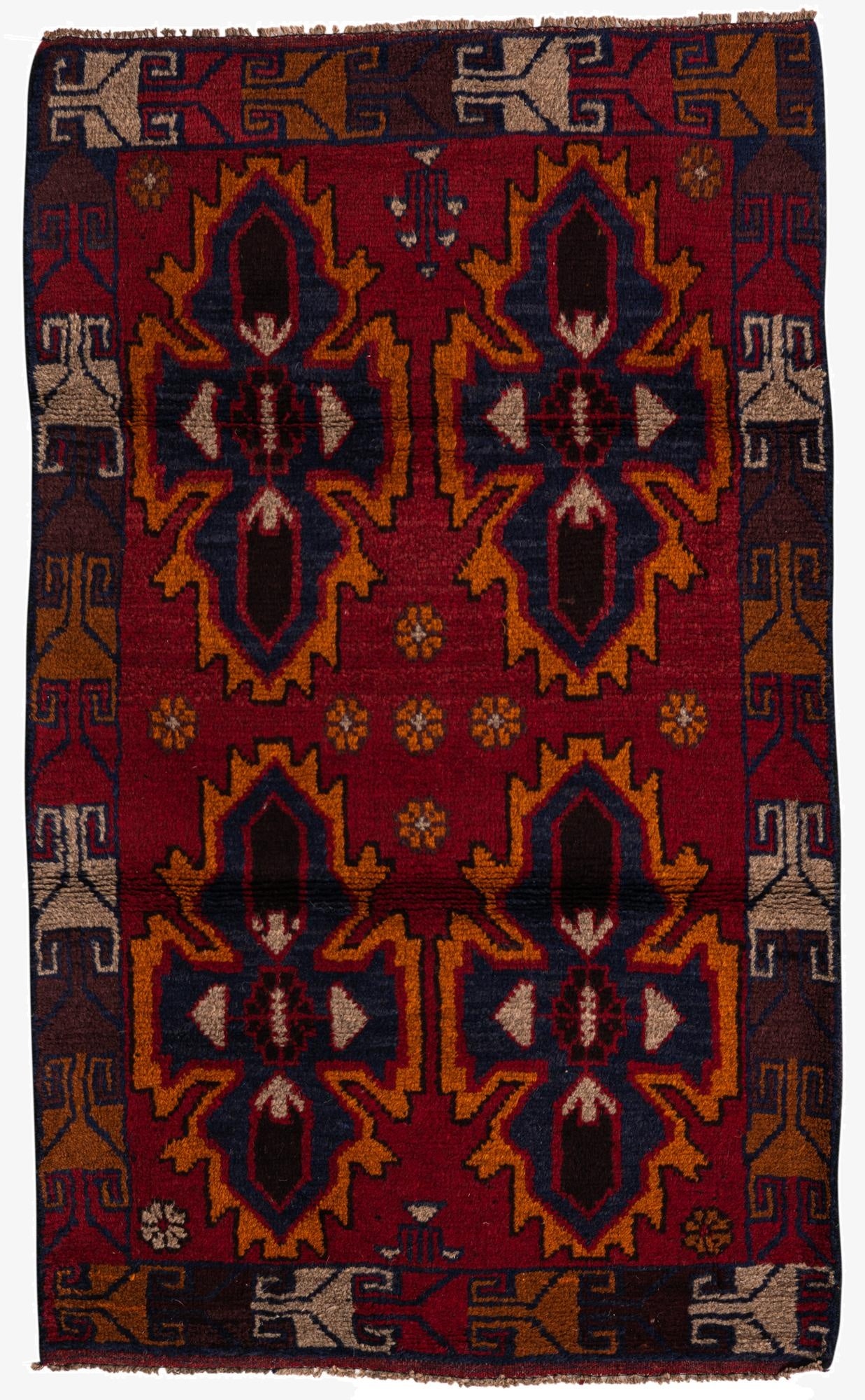  2' 10 x 4' 8  Hand Knotted Balouch Persian Wool Rug