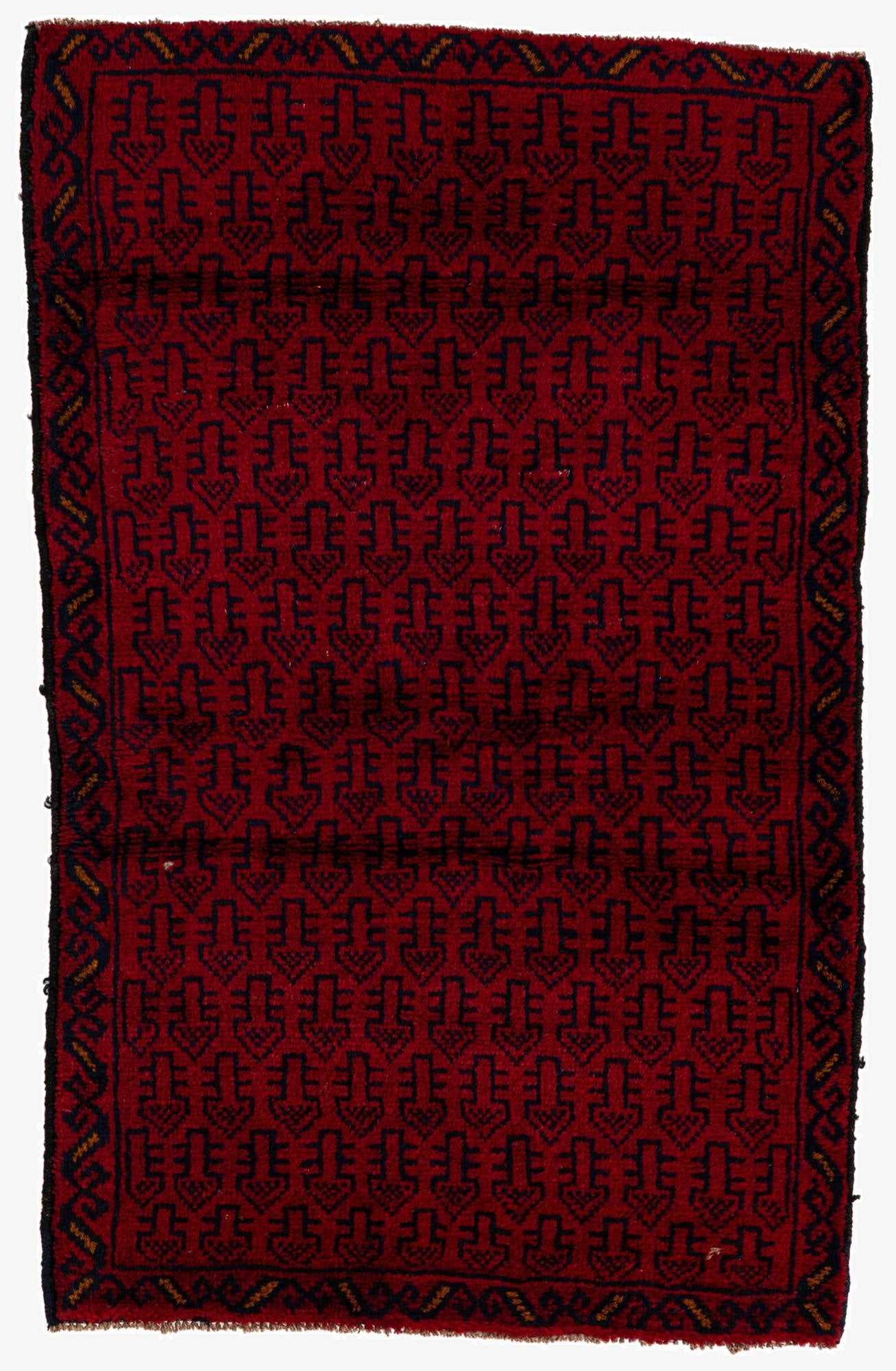  3' x 4' 6  Hand Knotted Balouch Persian Wool Rug