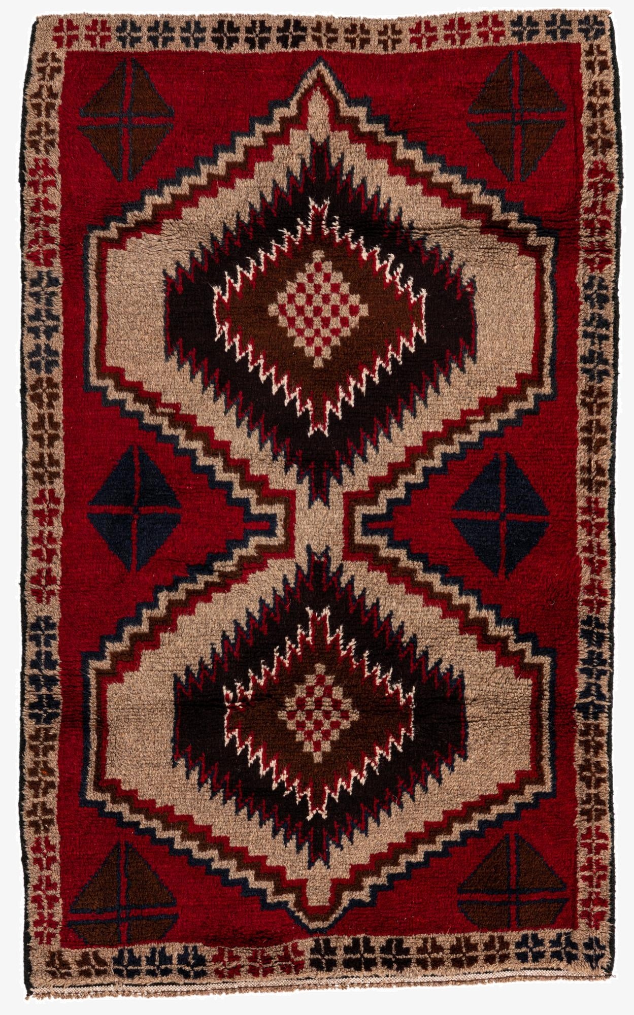  2' 10 x 4' 8  Hand Knotted Balouch Persian Wool Rug
