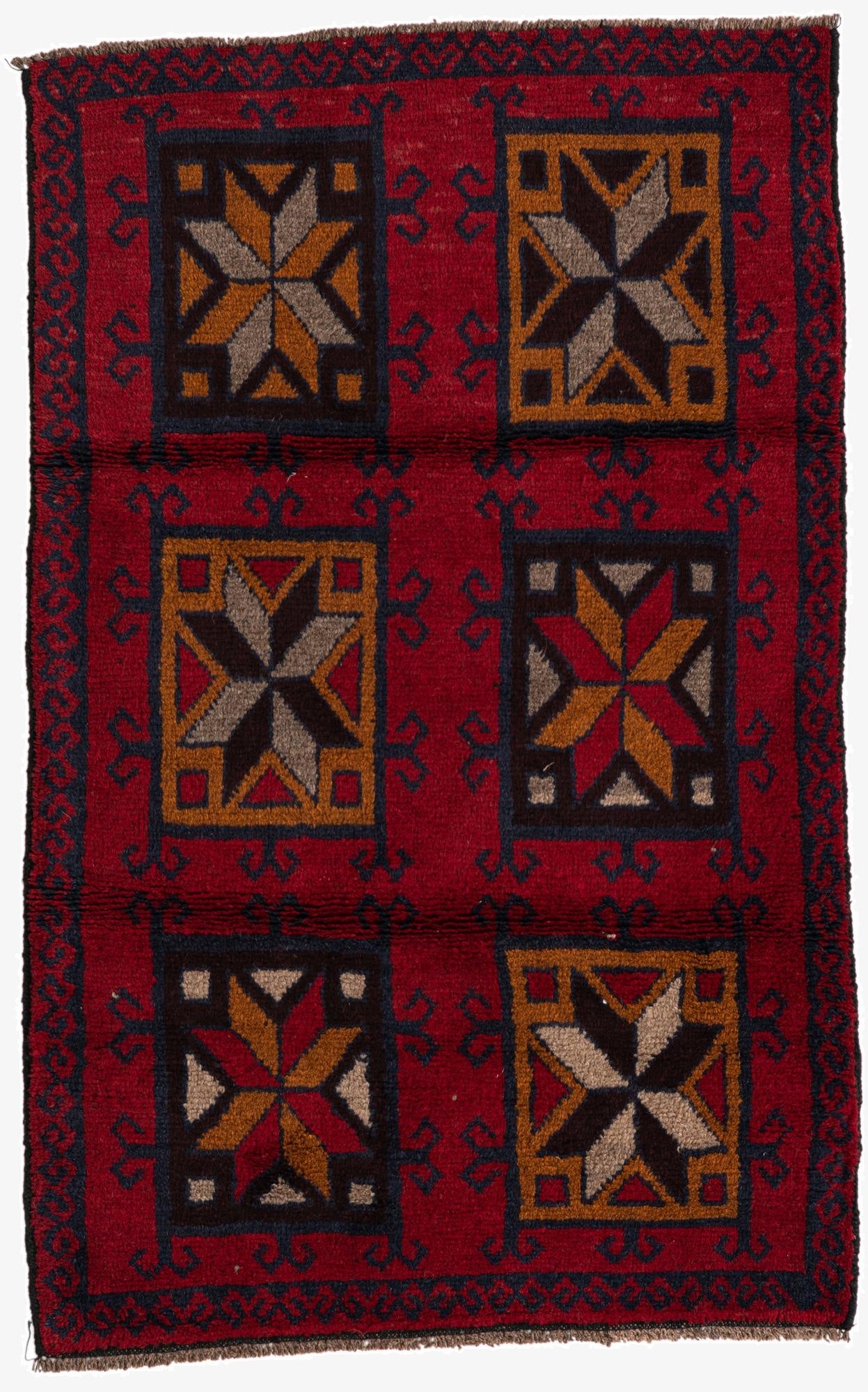  2' 10 x 4' 9  Hand Knotted Balouch Persian Wool Rug