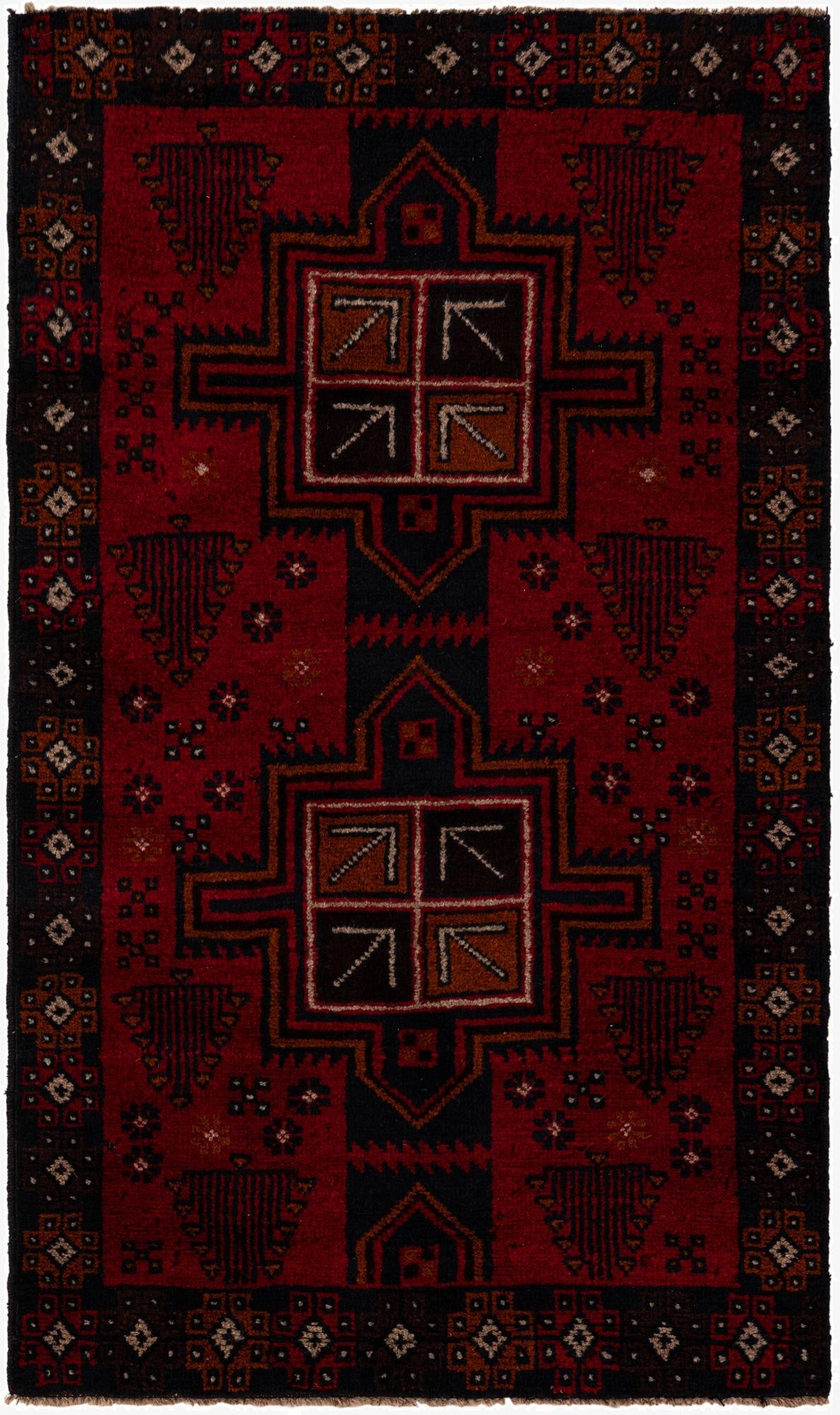  2' 10 x 4' 8  Hand Knotted Balouch Persian Wool Rug