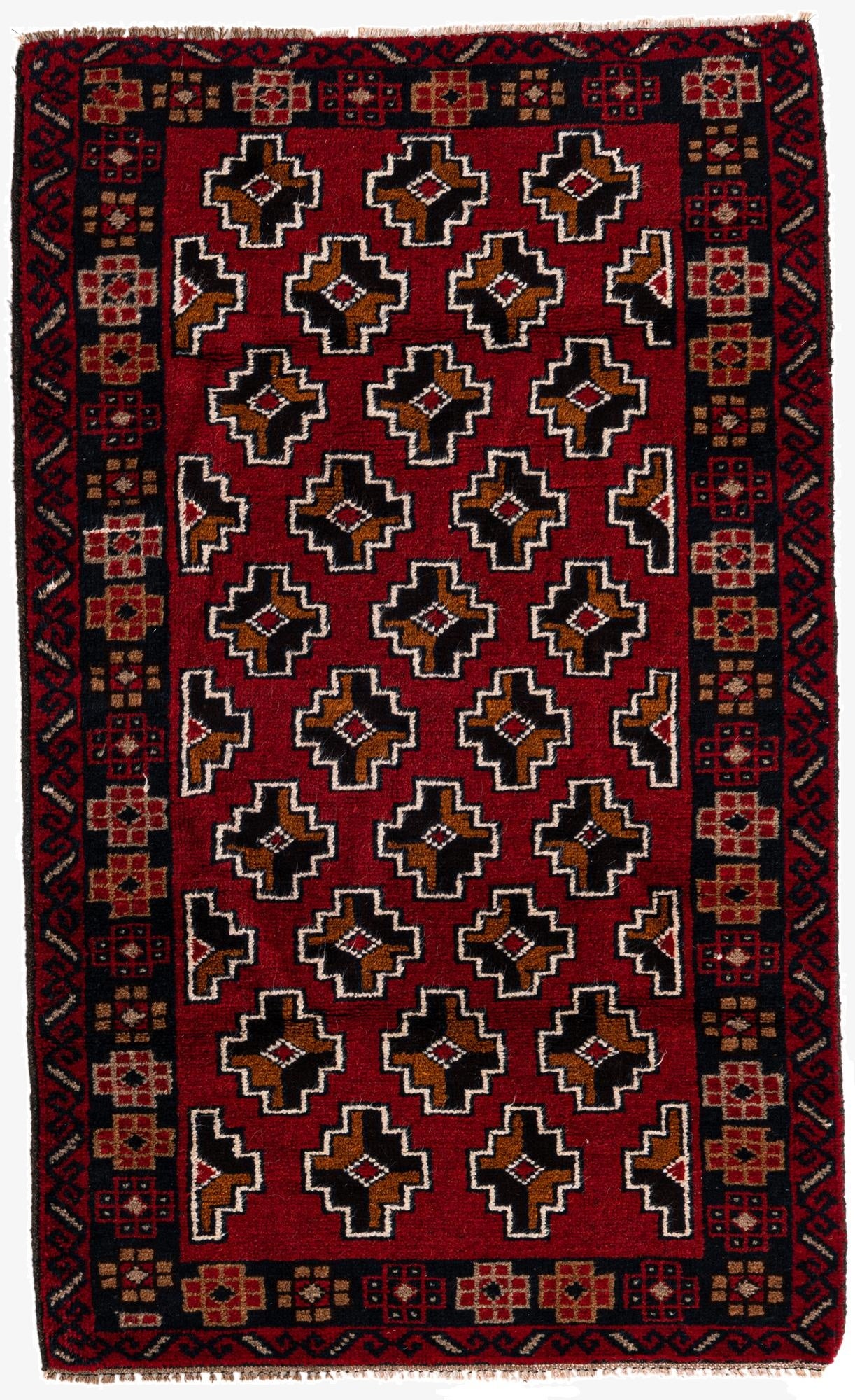  2' 10 x 4' 7  Hand Knotted Balouch Persian Wool Rug