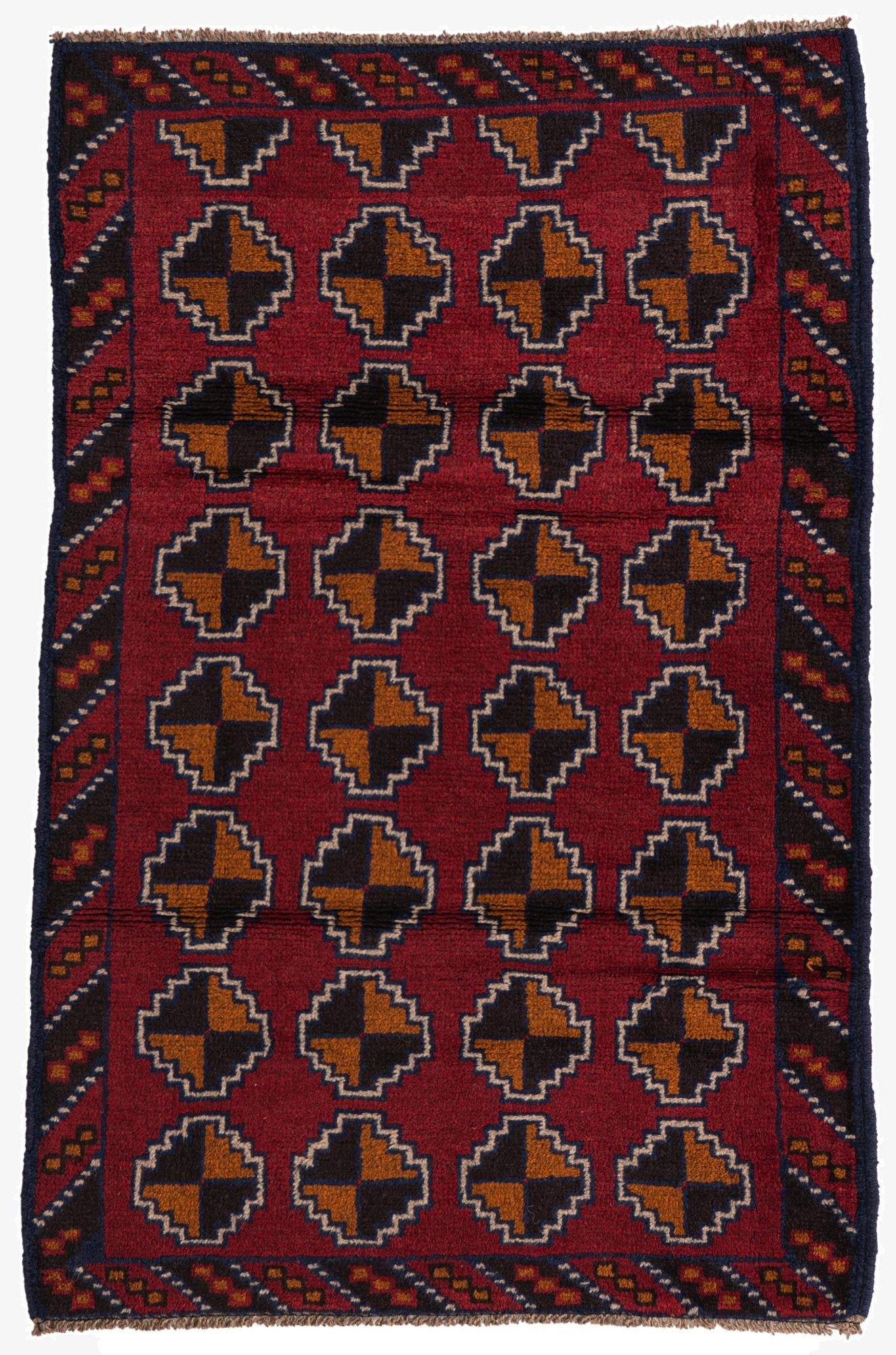  3' x 4' 5  Hand Knotted Balouch Persian Wool Rug