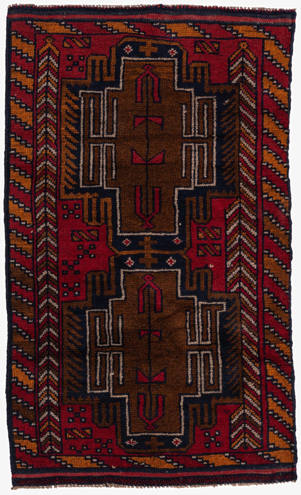  2' 10 x 4' 8  Hand Knotted Balouch Persian Wool Rug