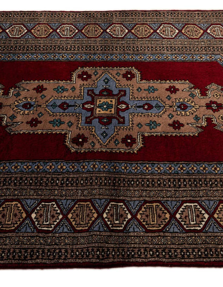 Detail image of  4' 2 x 6' 2  Hand Knotted Bokhara Oriental Wool Rug