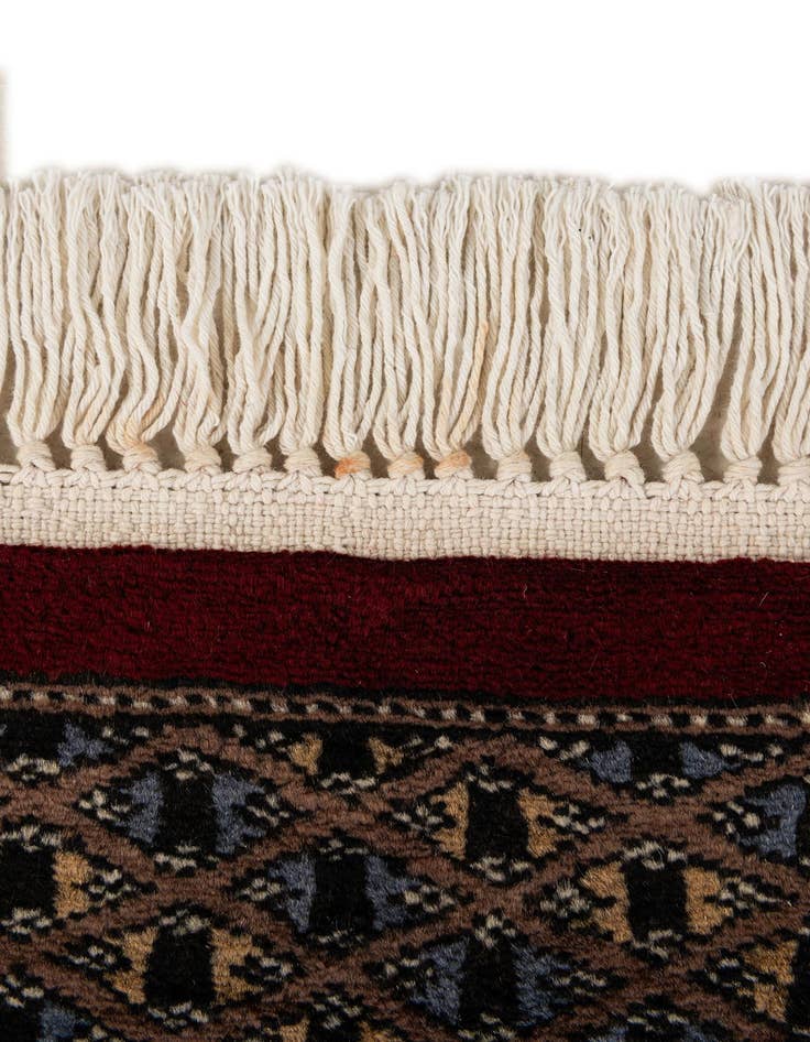 Detail image of  4' 2 x 6' 2  Hand Knotted Bokhara Oriental Wool Rug