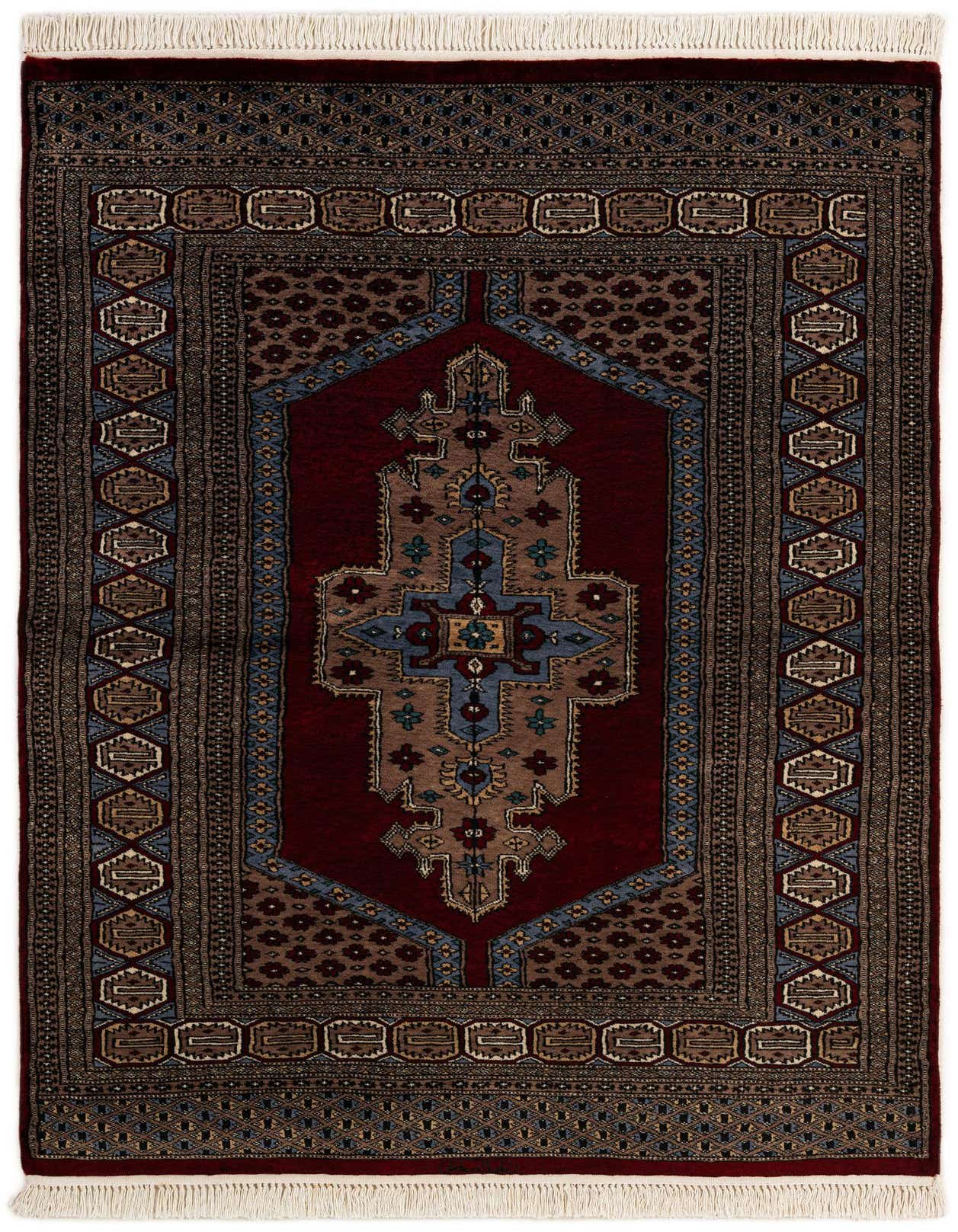 Primary image  4' 2 x 6' 2  Hand Knotted Bokhara Oriental Wool Rug