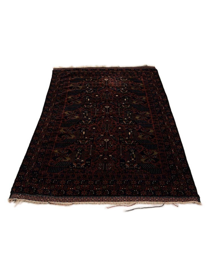 Detail image of  3' 10 x 6' 11  Hand Knotted Bokhara Oriental Wool Rug