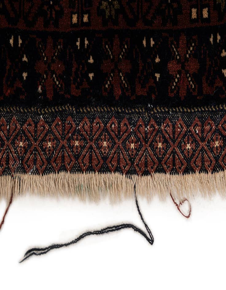 Detail image of  3' 10 x 6' 11  Hand Knotted Bokhara Oriental Wool Rug