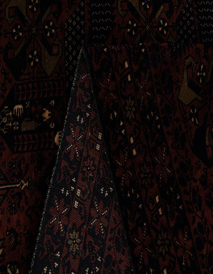 Detail image of  3' 10 x 6' 11  Hand Knotted Bokhara Oriental Wool Rug