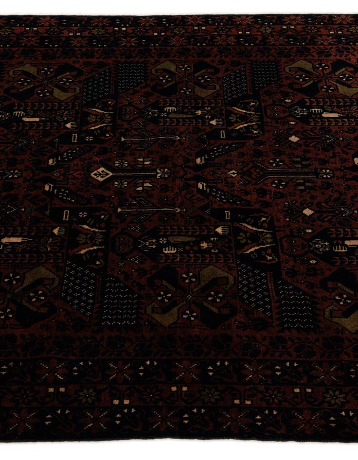 Detail image of  3' 10 x 6' 11  Hand Knotted Bokhara Oriental Wool Rug