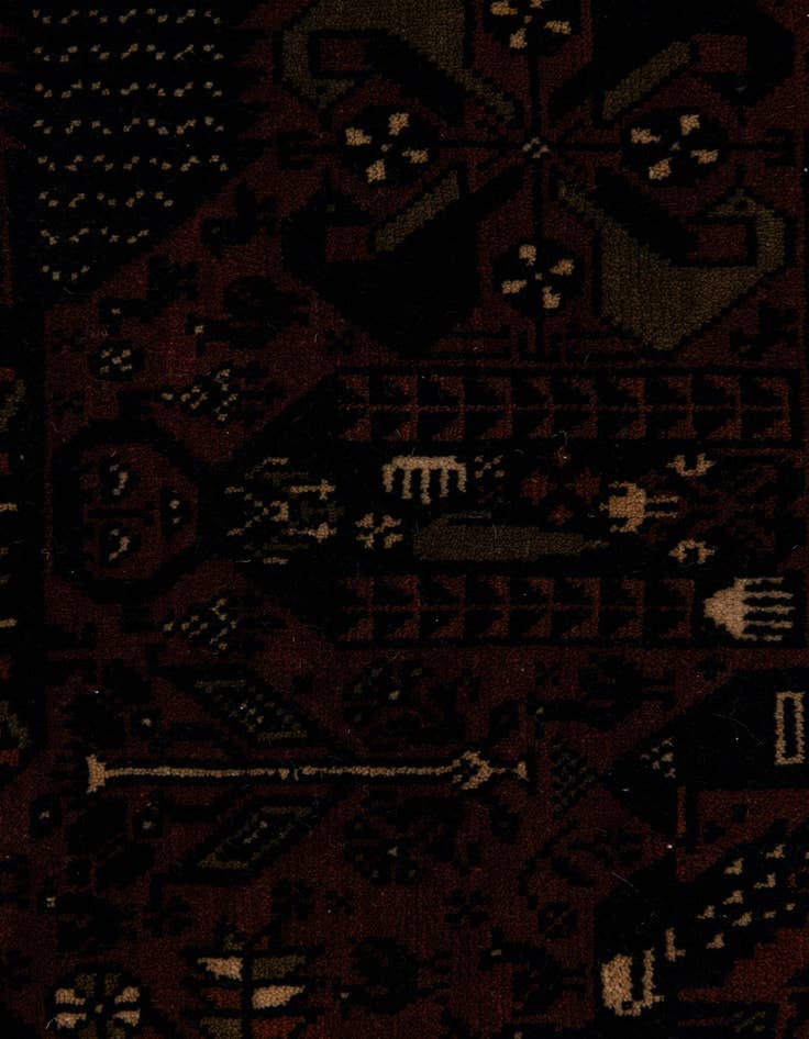 Detail image of  3' 10 x 6' 11  Hand Knotted Bokhara Oriental Wool Rug