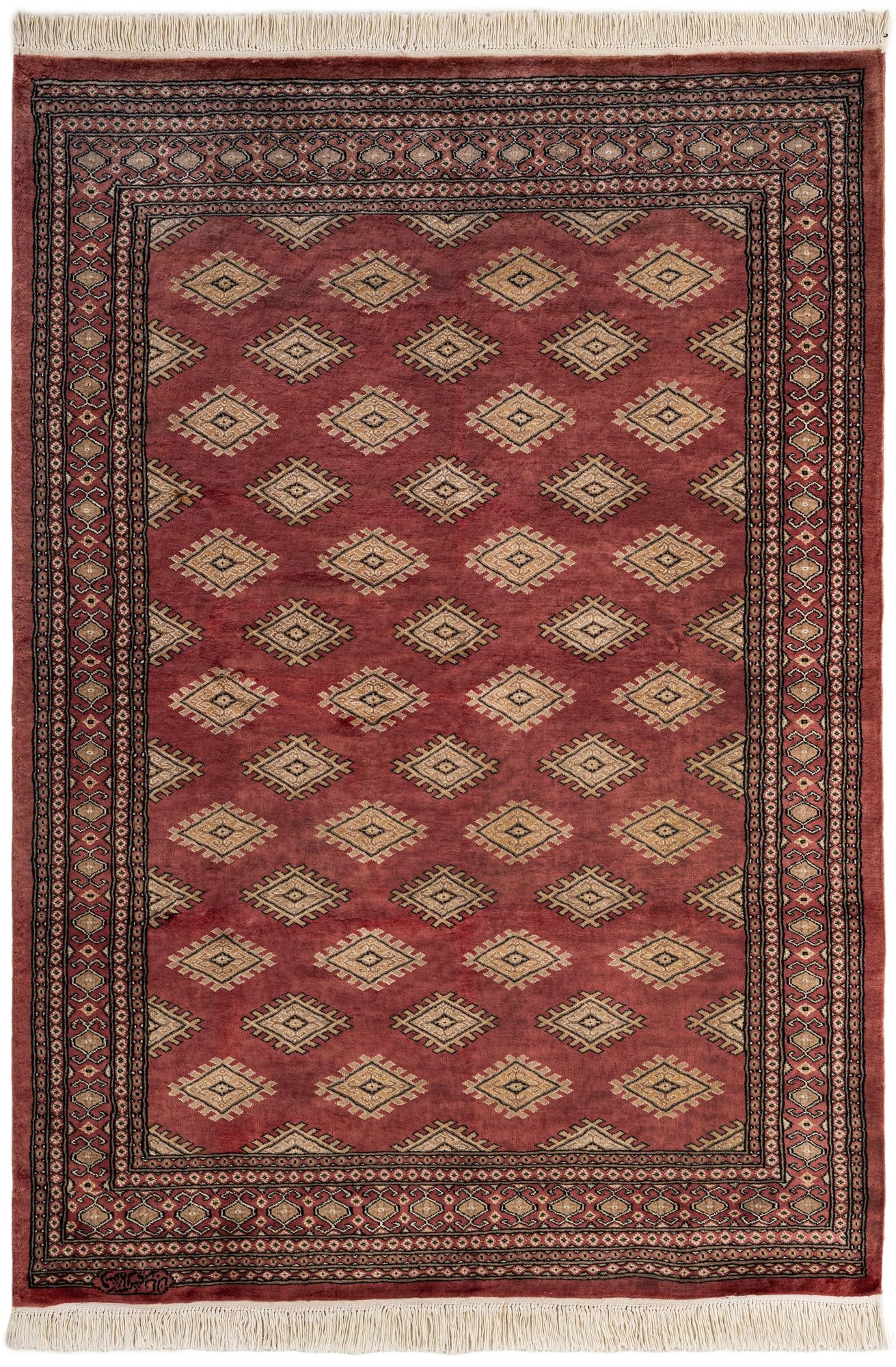  4' 7 x 6' 8  Hand Knotted Bokhara Oriental Rug