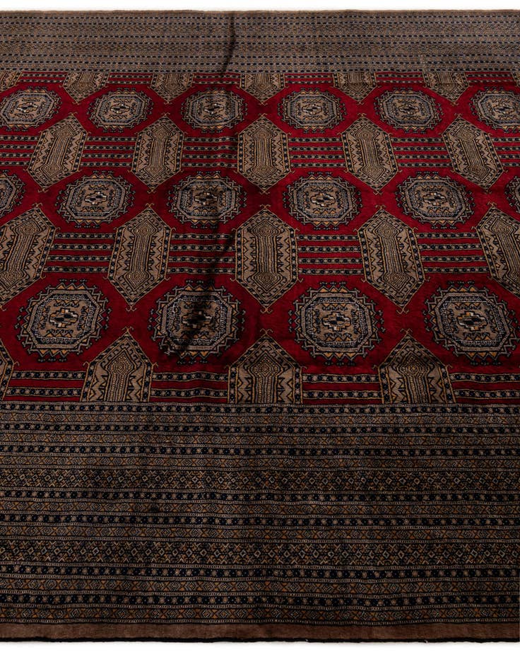 Detail image of  10' 2 x 14' 3  Hand Knotted Bokhara Oriental Wool Rug