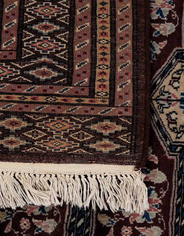 Detail image of  4' 3 x 5' 11  Hand Knotted Bokhara Oriental Wool Rug