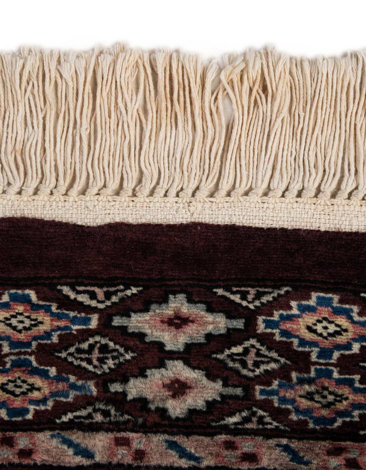 Detail image of  4' 3 x 5' 11  Hand Knotted Bokhara Oriental Wool Rug