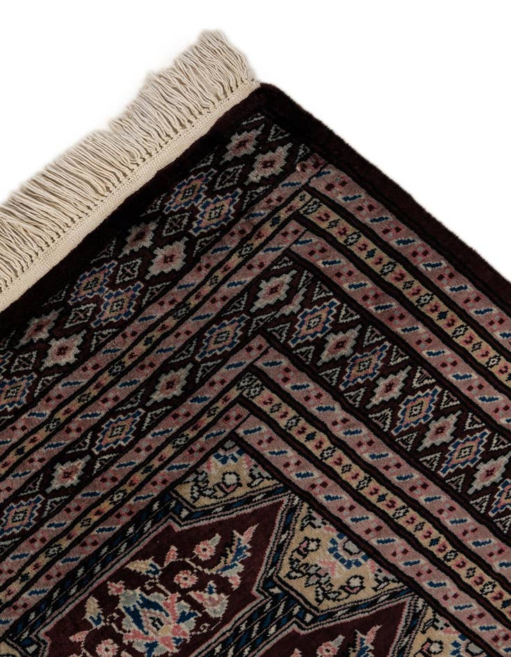 Detail image of  4' 3 x 5' 11  Hand Knotted Bokhara Oriental Wool Rug