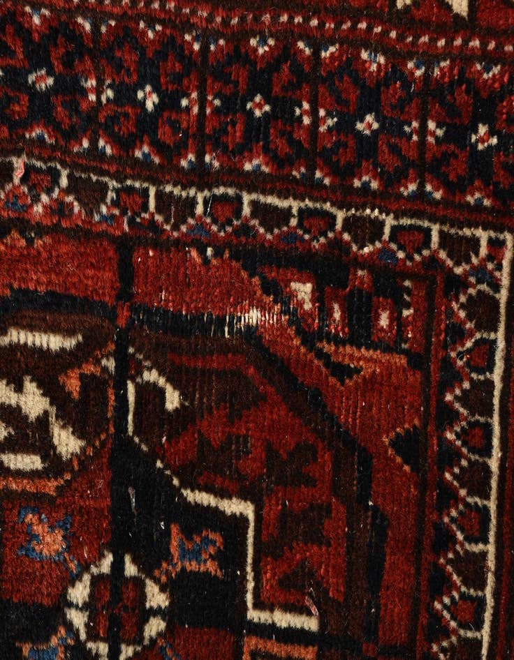 Detail image of  6' x 10'  Hand Knotted Bokhara Oriental Wool Rug