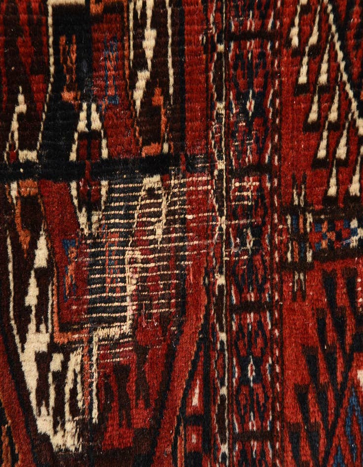 Detail image of  6' x 10'  Hand Knotted Bokhara Oriental Wool Rug