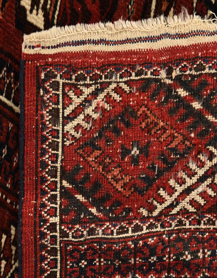 Detail image of  6' x 10'  Hand Knotted Bokhara Oriental Wool Rug