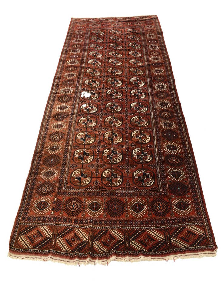 Detail image of  6' x 10'  Hand Knotted Bokhara Oriental Wool Rug