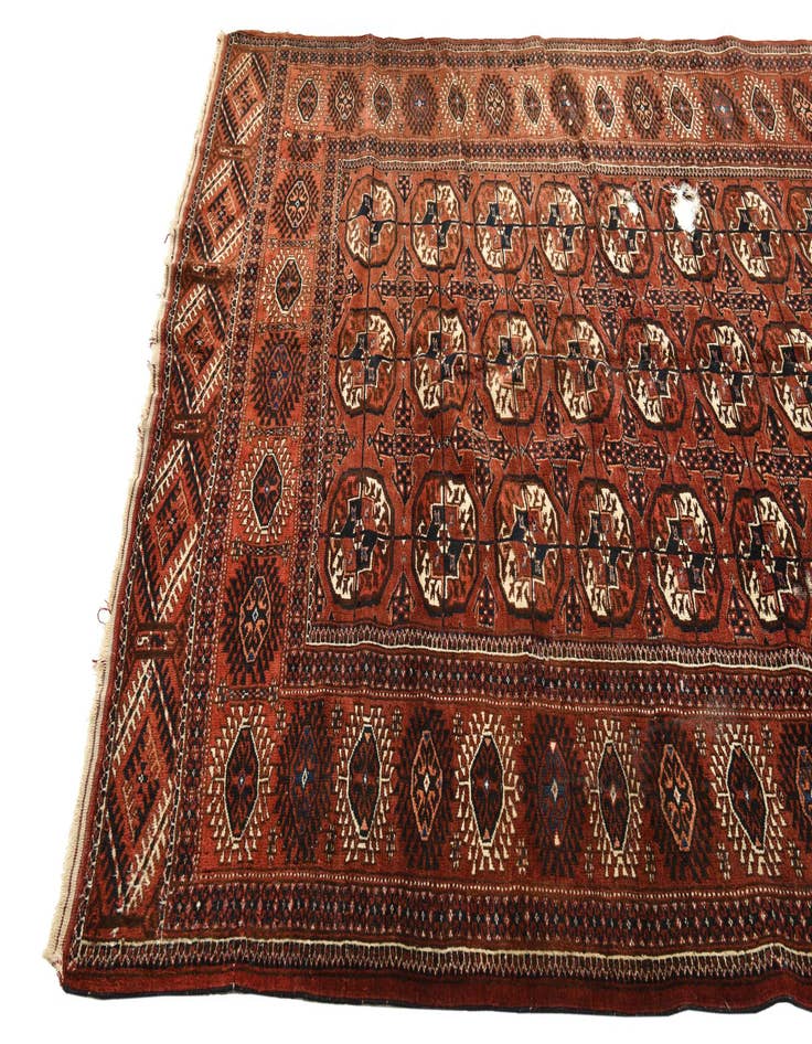 Detail image of  6' x 10'  Hand Knotted Bokhara Oriental Wool Rug