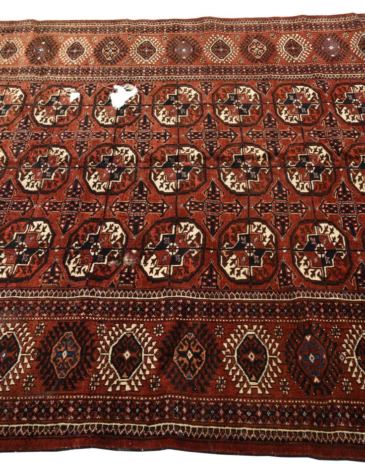 Detail image of  6' x 10'  Hand Knotted Bokhara Oriental Wool Rug