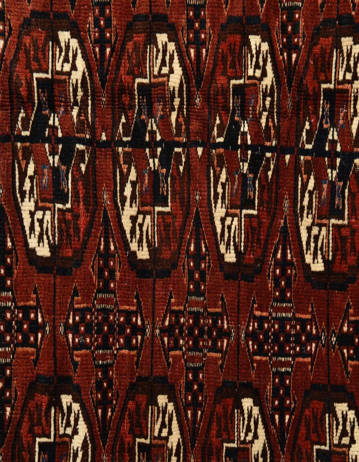 Detail image of  6' x 10'  Hand Knotted Bokhara Oriental Wool Rug