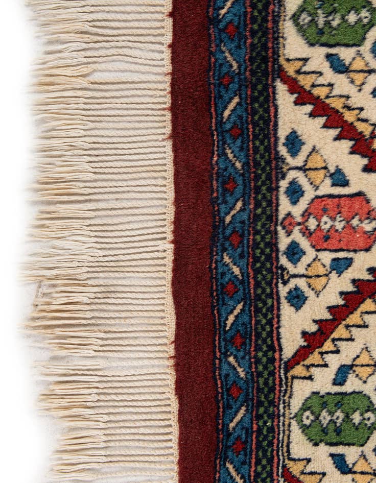 Detail image of  4' 3 x 6' 4  Hand Knotted Bokhara Oriental Wool Rug